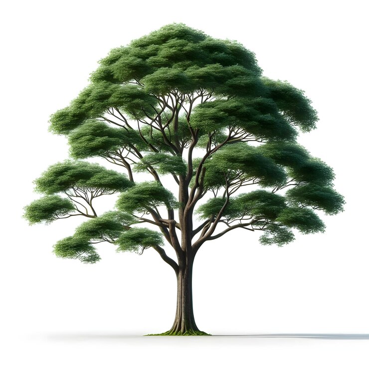 Vector isolated tree on white background ai generated