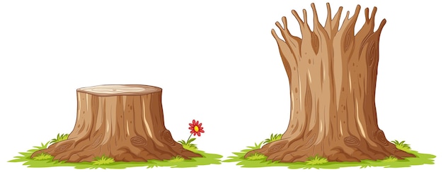 Vector isolated tree with no leaves and stump