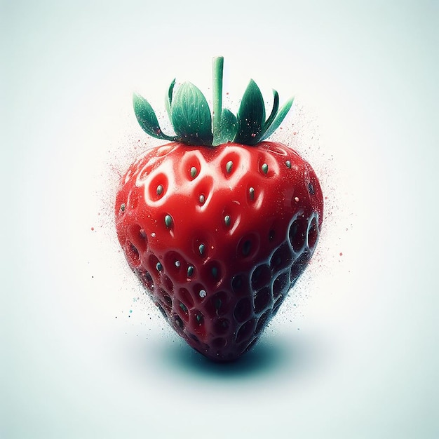 Isolated Trendy Modern Strawberry Fruit Vector Art Illustration Emoji Emoticon Portrait Image