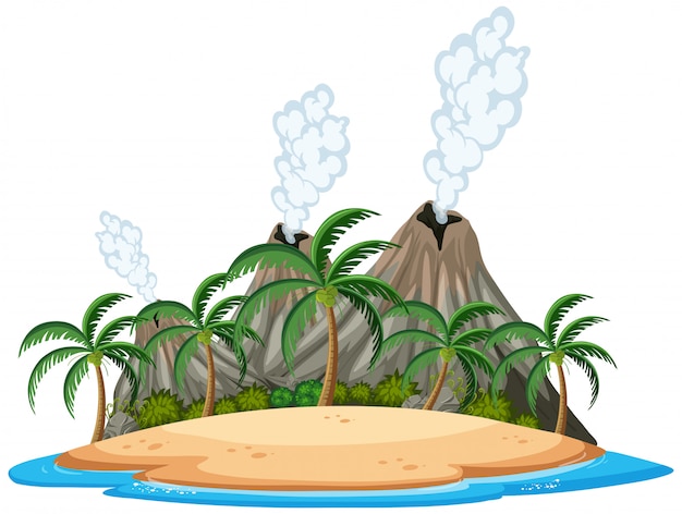 Isola tropicale isolata di vulcano