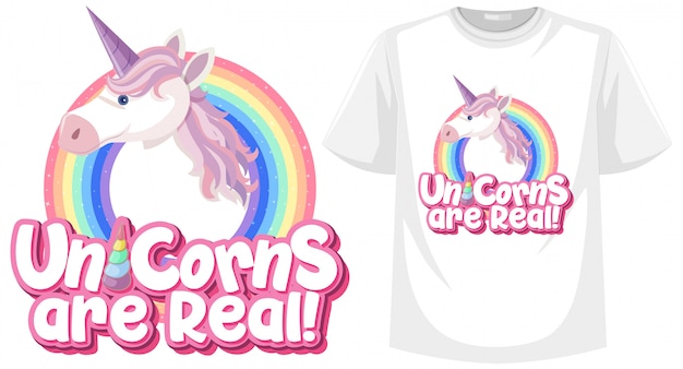 Vector isolated unicorn shirt on white background