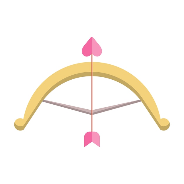Vettore freccia di san valentino isolata con il simbolo del focolare su sfondo bianco