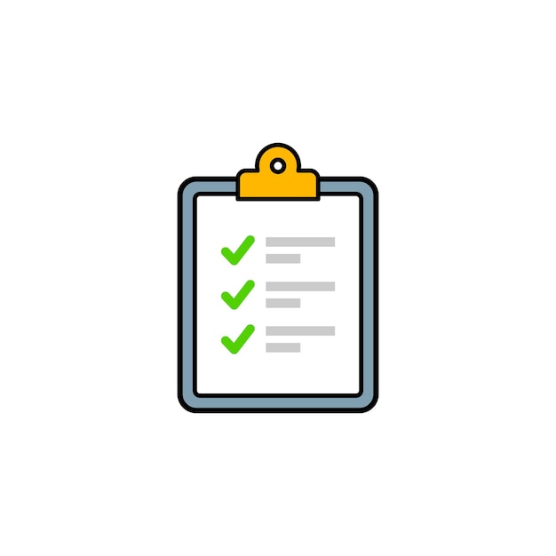 Isolated Vector Checklist Clipboard Icon