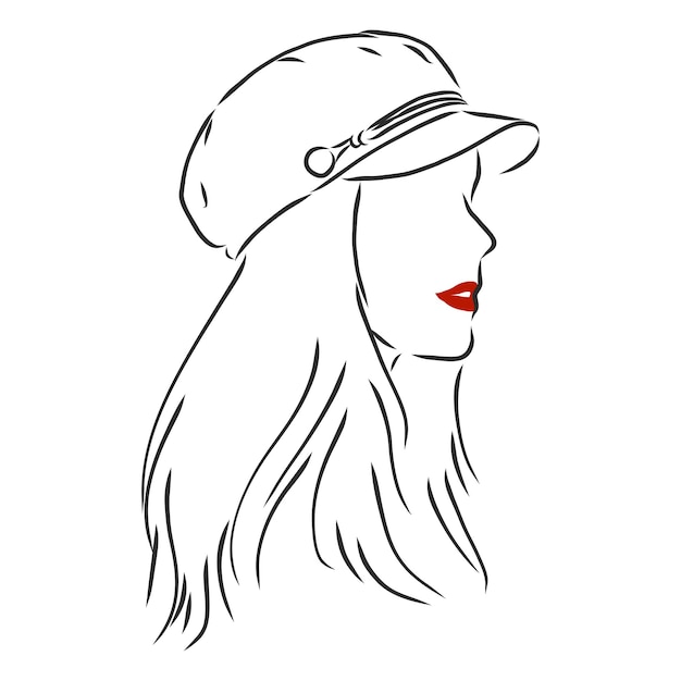 Vettore illustrazione vettoriale isolato bella ragazza con un cappello?