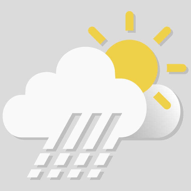 Isolated vector object weather icon sunny partly cloudy chance of showers