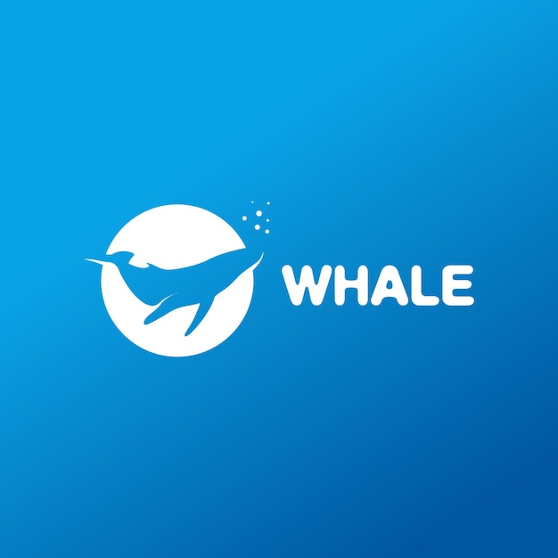 Изолированный векторный кит в круге логотип океанское существо изображение мир китов день знак млекопитающих символ