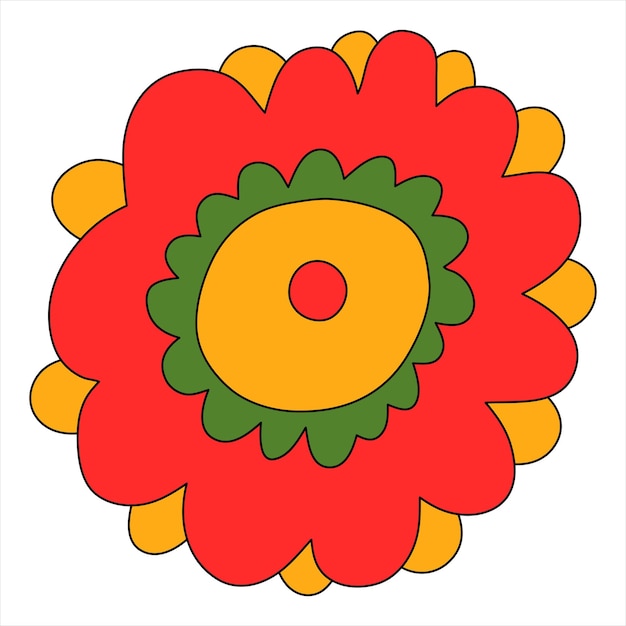 isolated vibrant hippie flower sticker