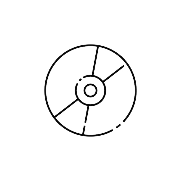 격리된 비닐 장치 디자인 CD 또는 VCD 음악 및 오디오 라인 아이콘 벡터