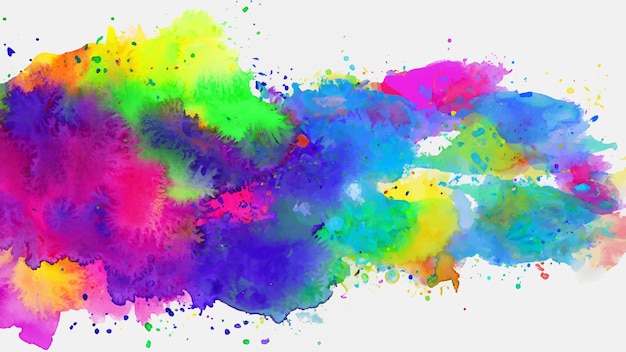 Vector isolated watercolor splatter stain colorful