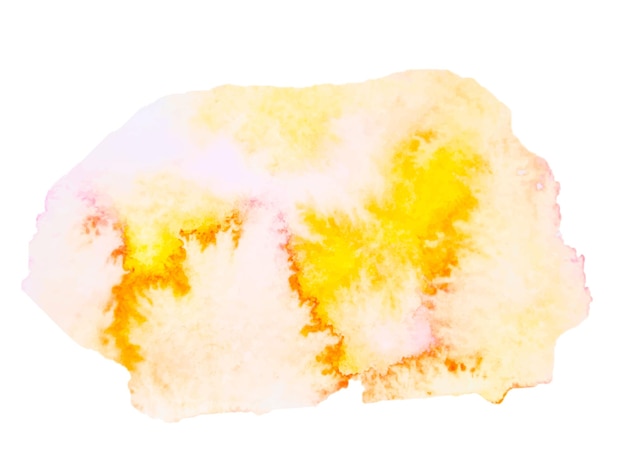 Isolated watercolor stain yellow