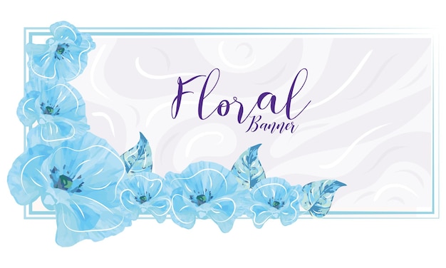 Isolated watercolored floral banner with text Vector illustration