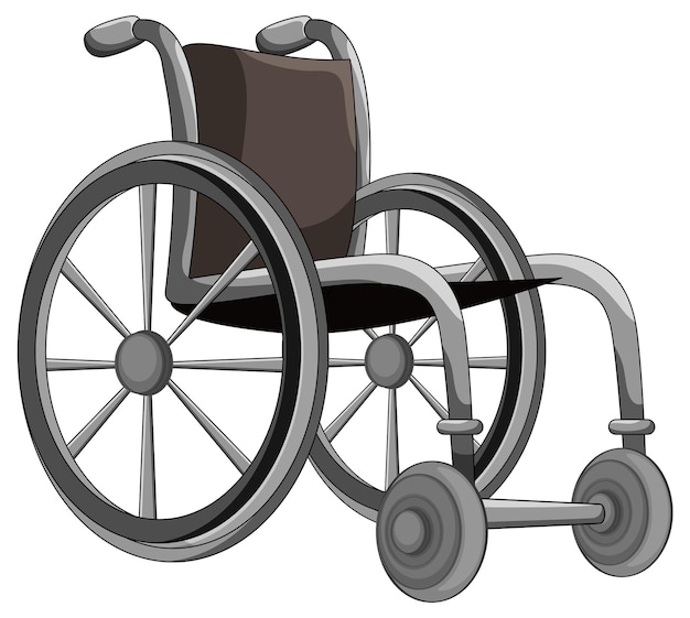 Vettore cartone animato semplice sedia a rotelle isolata
