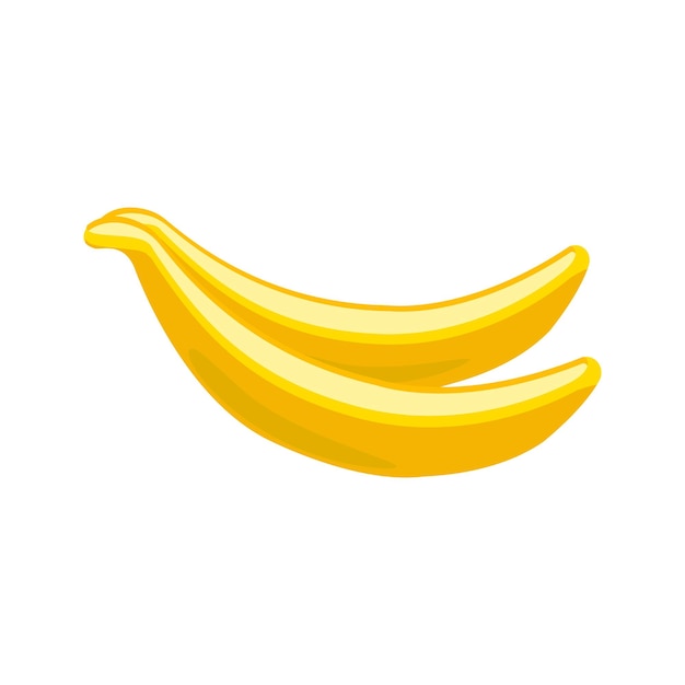 Isolated on a white background a banana fruit in a flat style