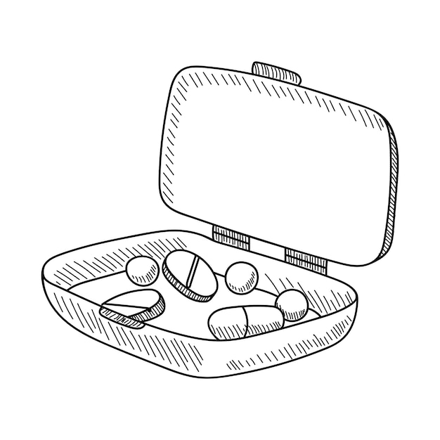 ISOLATED ON A WHITE BACKGROUND CONTAINER WITH TABLETS