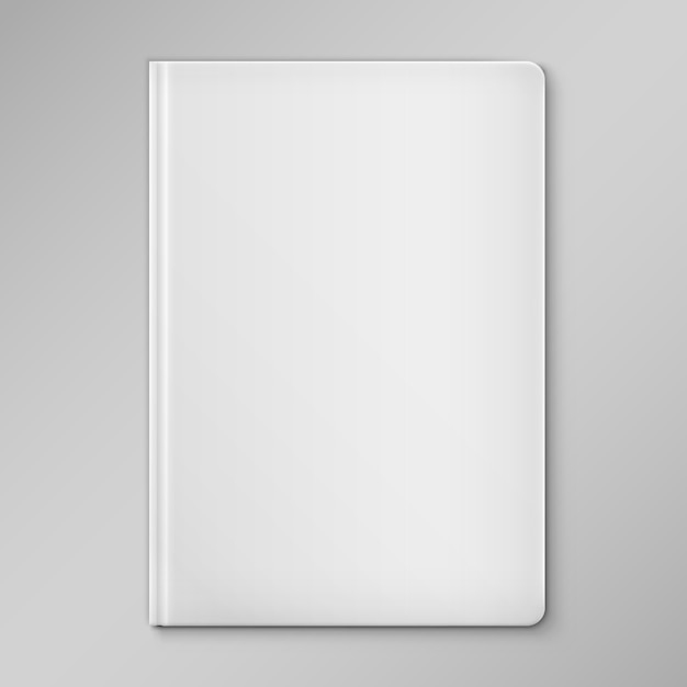 Isolated white blank book cover.