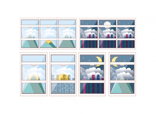 Isolated windows set 