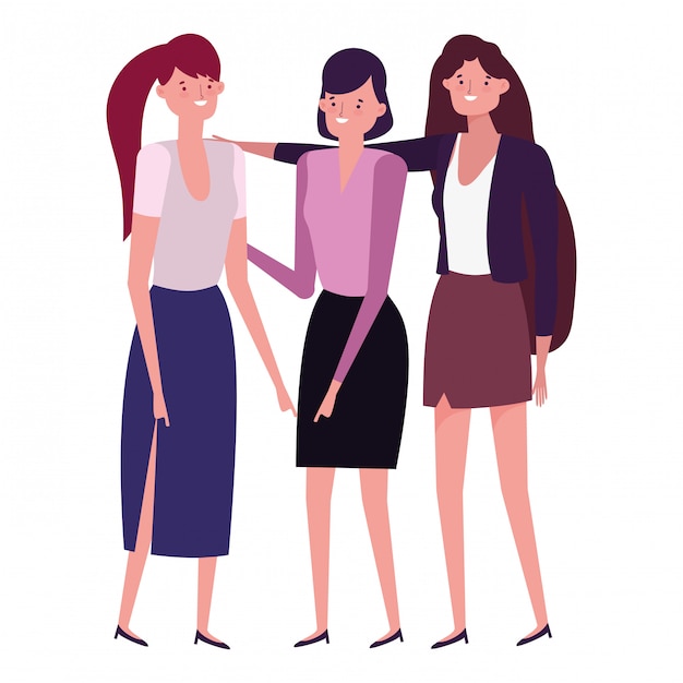 Vector isolated women