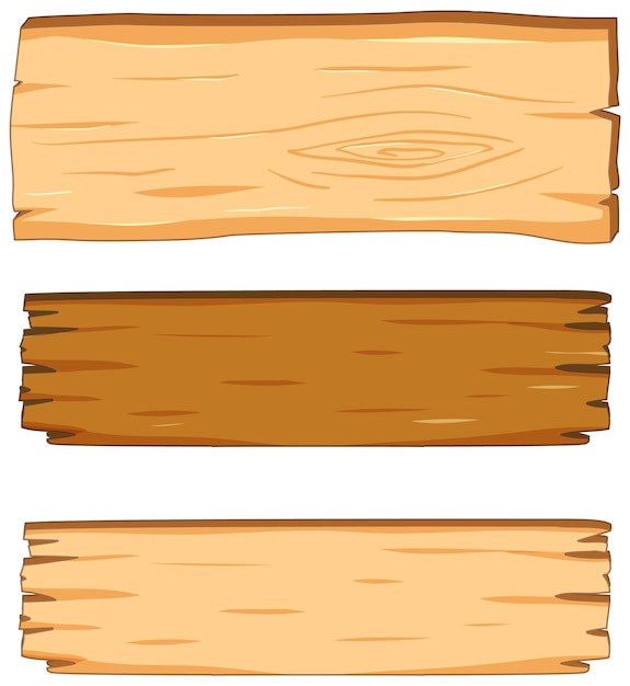 Vector isolated wooden board frame in cartoon vector style