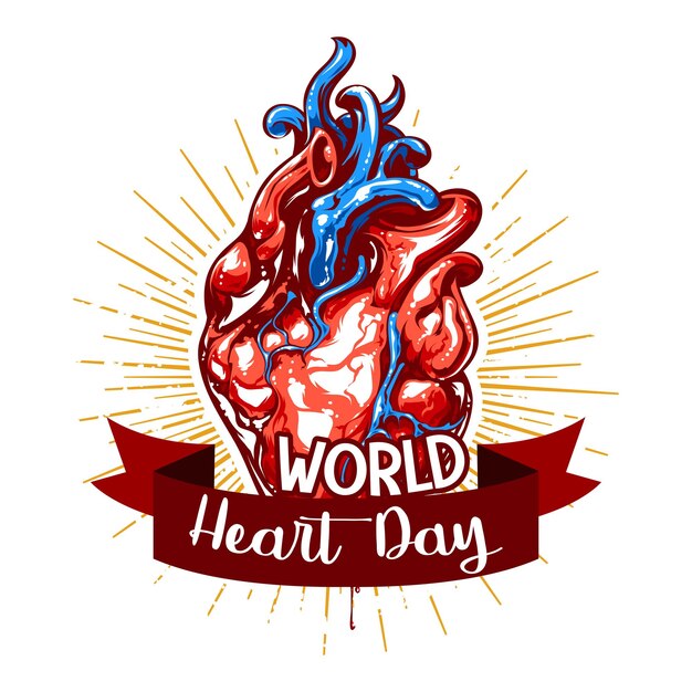 Isolated World Heart Day heart design in Vector