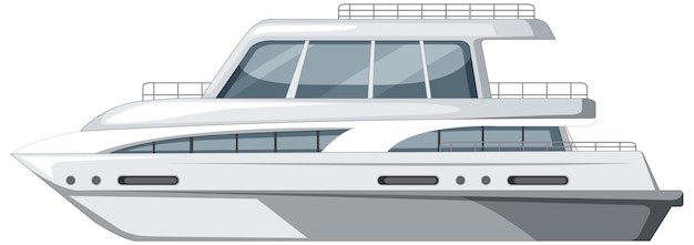 Vector isolated yacht ship on white background