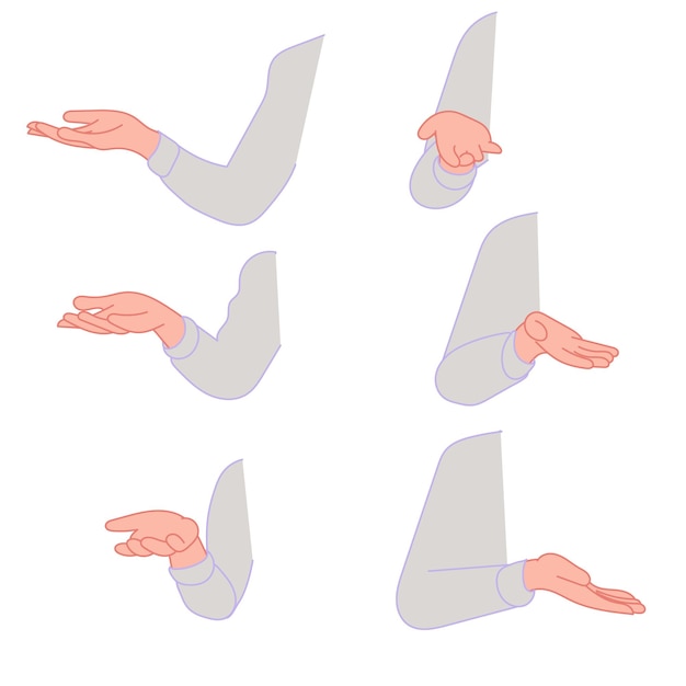 isolation hand extension set vector illustration