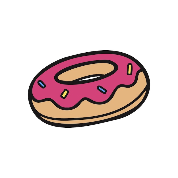 Isoleer bakkerij aardbei donut vector