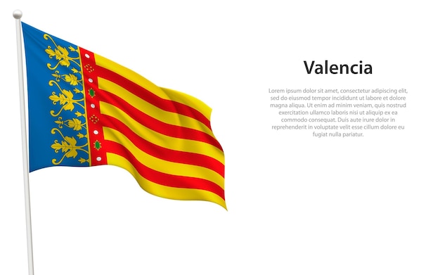 Isoleerde zwaaiende vlag van Valencia is een gemeenschap Spanje