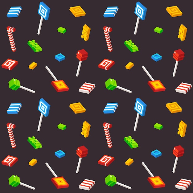 Isometric 3d candy pattern