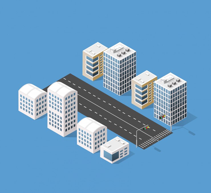 Vector isometric 3d city three-dimensional 