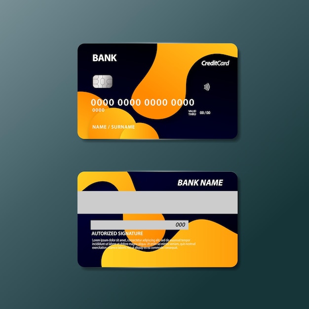 Vector isometric 3d realistic credit card design