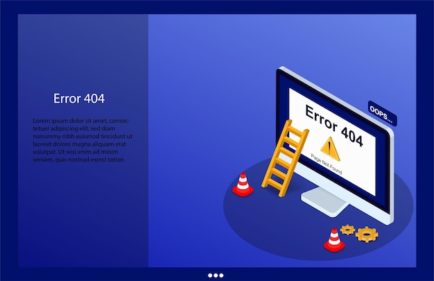 Isometric 404 error page