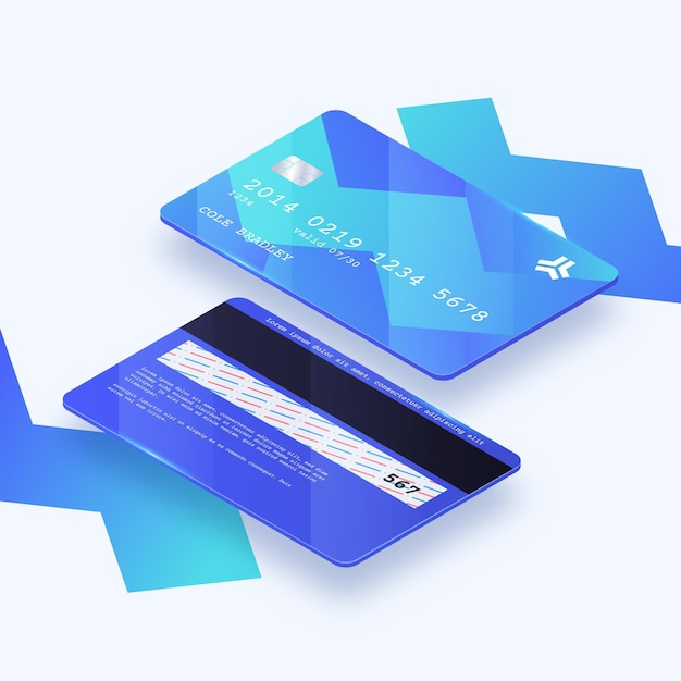 Isometric abstract credit card template