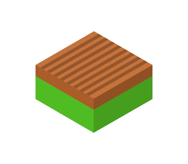 Vector isometric agricultural land