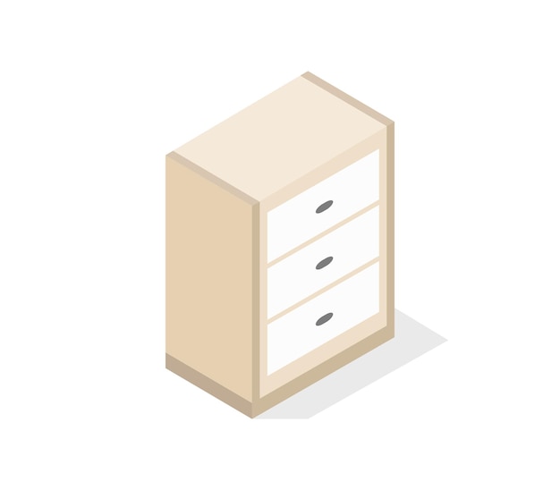 Isometric archive bedside table