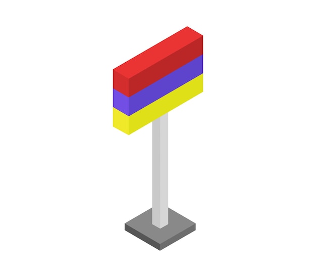 Isometric Armenia Flag