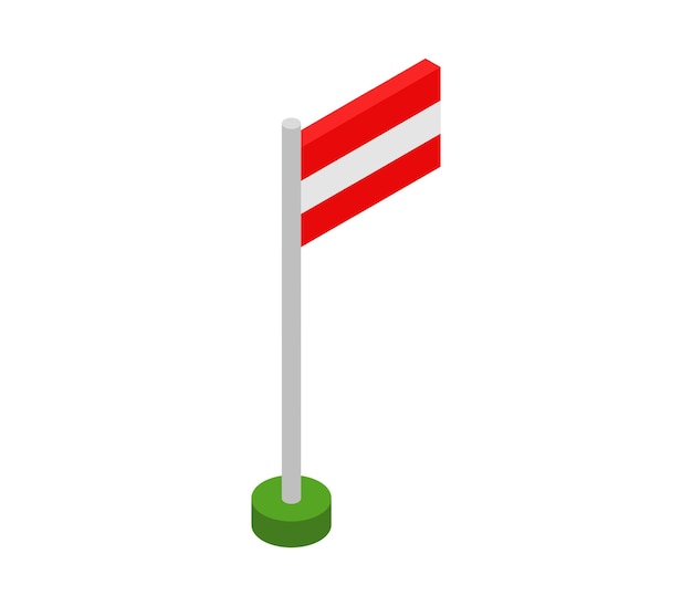 Vector isometric austria flag