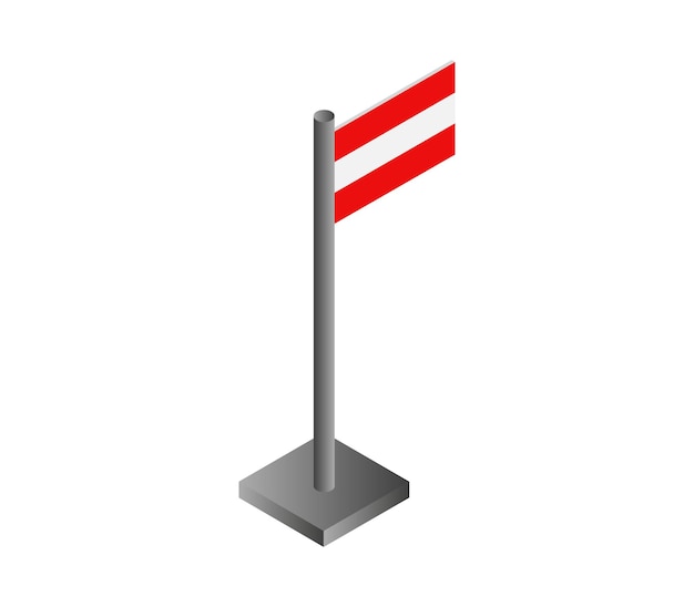 Isometric austria flag