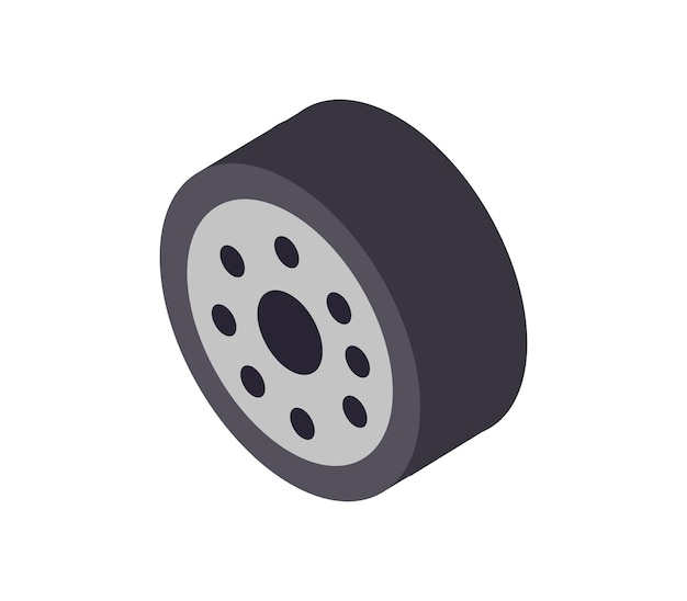 Isometric automobile wheel