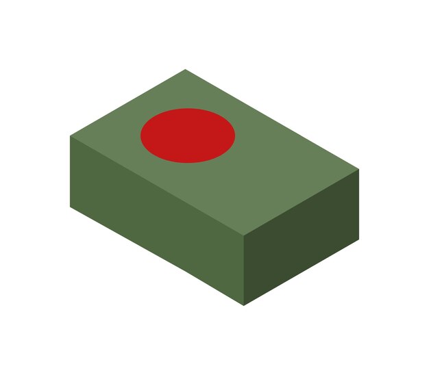 Isometric bangladesh flag