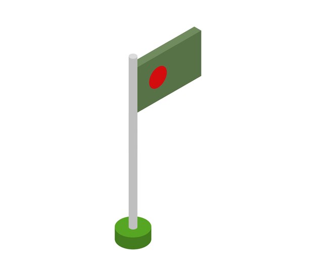 Isometric bangladesh flag