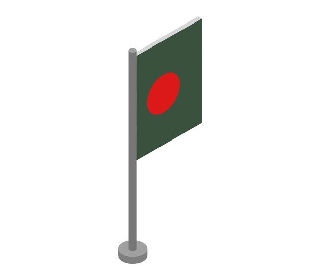 Bandiera isometrica del bangladesh