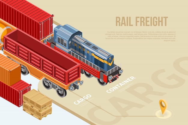 Isometric banner for rail freight