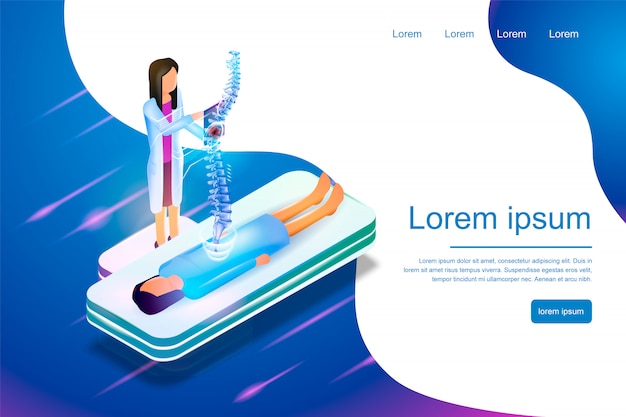 Realtà virtuale banner isometrica in medicina 3d