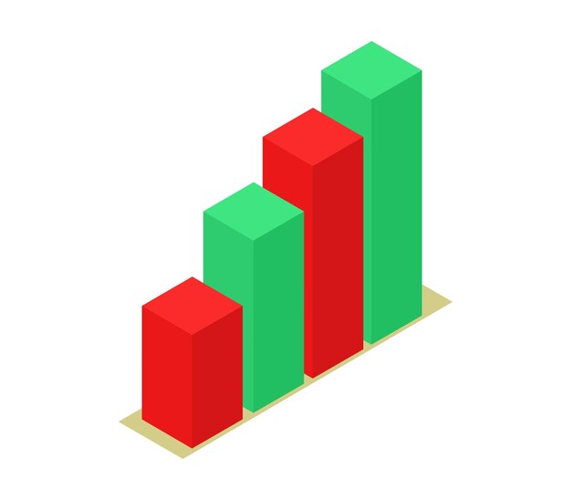 Vector isometric bar chart