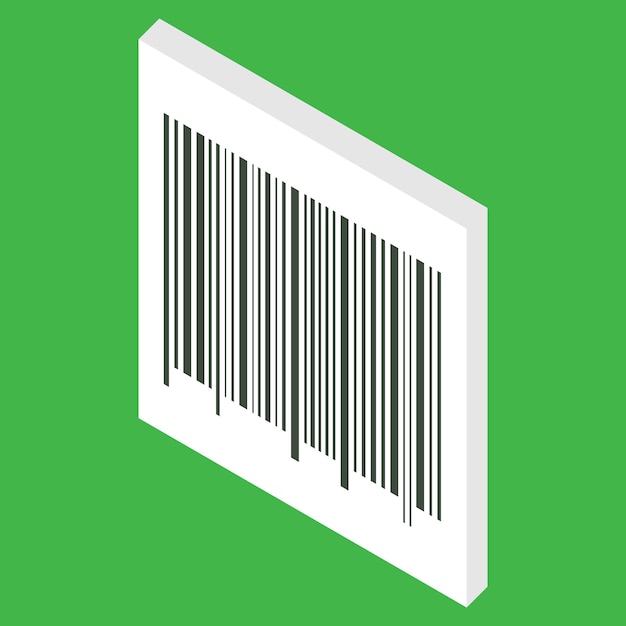 Isometric bar code isolated on white background Barcode can used for sale pay payment