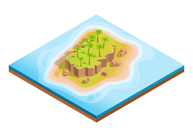 Isometric beautiful island