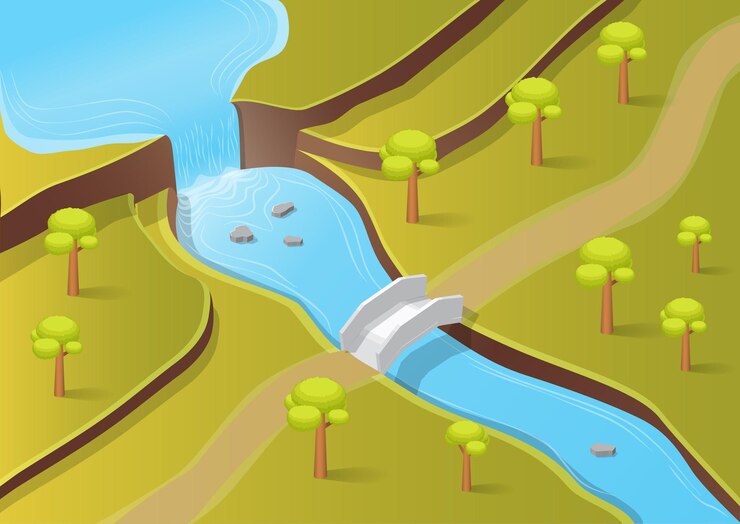 Vector isometric beautiful park