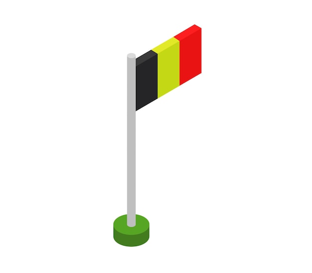 Isometric belgium flag