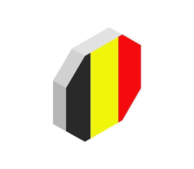 Isometric belgium flag