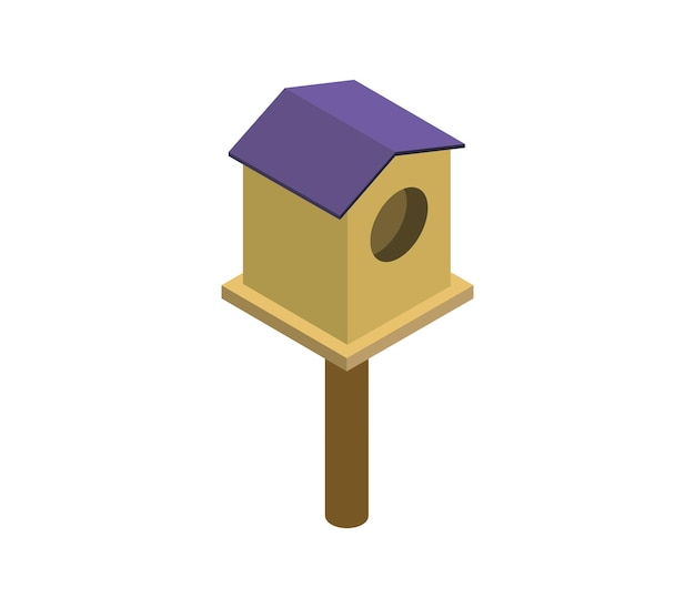 Isometric bird house